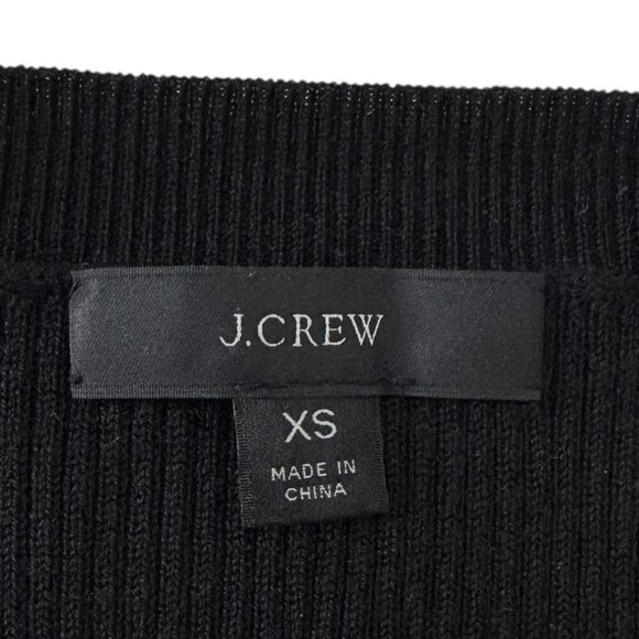 J. Crew Black Ribbed Long Sleeve Sweater - Picture 6 of 9